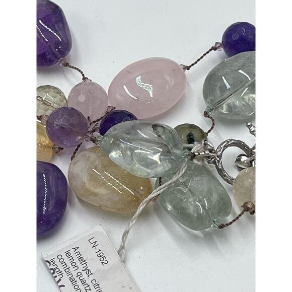 Margo Morrison GREEN, PURPLE AMETHYST, CITRINE, LEMON QUARTZ, Necklace New Other - Picture 12 of 16